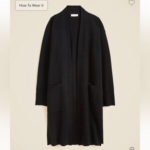 J. Crew Classic Black long Sweater Jacket